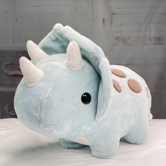 Bellzi Seri The Triceratops Dinosaur Blue Plush Toy 12 Inches Stuffed Animal - Picture 1 of 16
